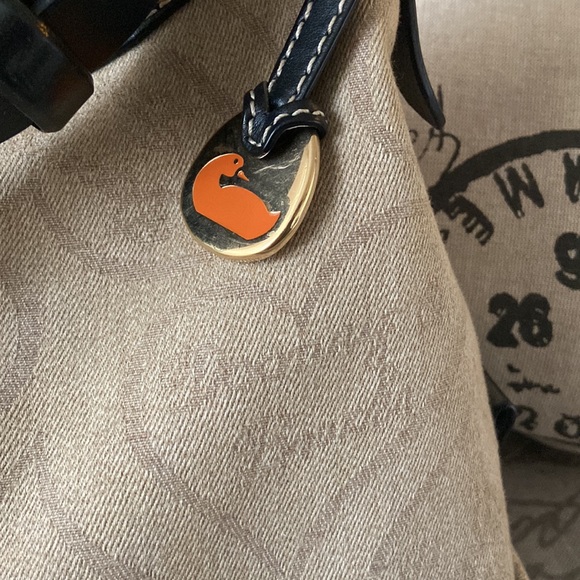 Dooney & Burke 1975 Tan Canvas Slouch type purse - Picture 3 of 5